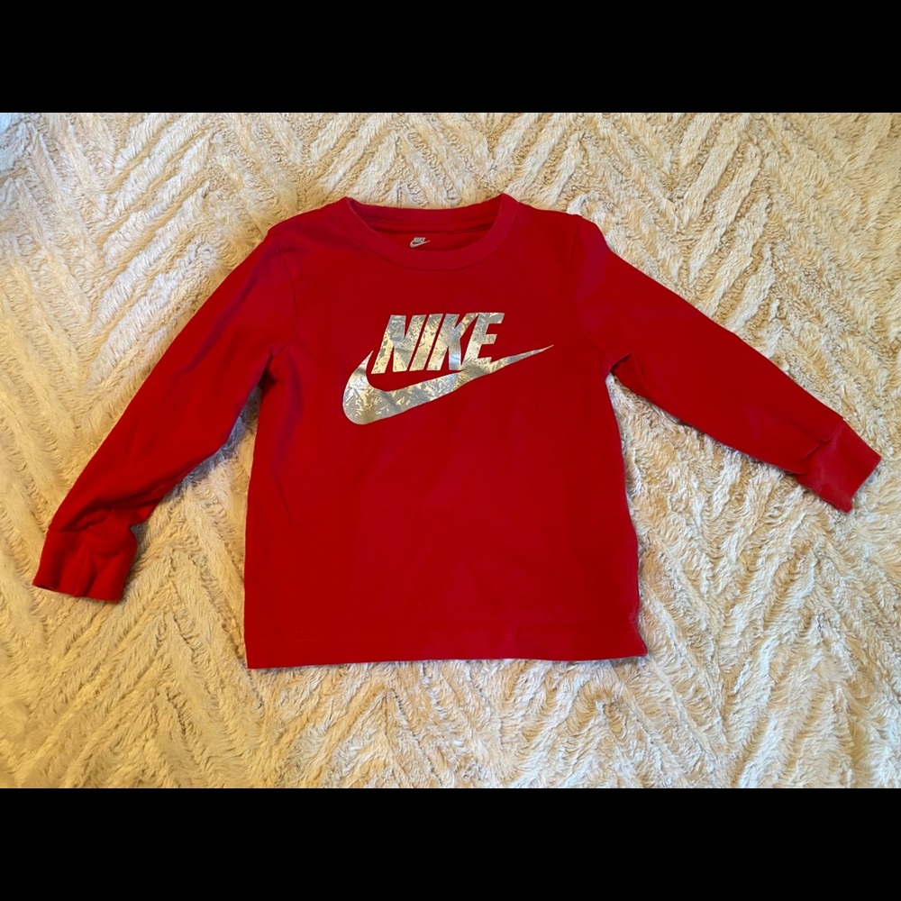 Nike toddler red long sleeve shirt